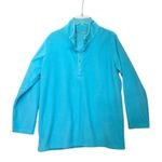 Fleece Pullover mock neck light blue long sleeve half button down Women’s XL Photo 7