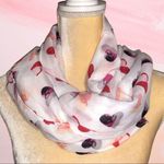 Cute white scarf with colorful heart design White Photo 0