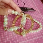 Jones New York  bracelets set 3 pc white and gold Pearl crystals Photo 2