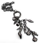 Pardma Paris charm parfum bottle shoes‎ dangle chain necklace gunmetal Gray Photo 1