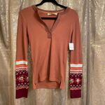 Free People Boho Long Sleeve Mikah Layering Sweater Autumn Combo Small NWT Photo 1