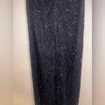 Laurence Kazar VTG  Black Beaded Sequin Design Silk Dress S Photo 12