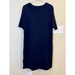 Eileen Fisher  Navy Washable Stretch Crepe Side Zip Shift‎ Dress Size Medium Photo 1
