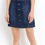 Just Black Denim Dark Blue Wash Denim Button Up Skirt Photo 0