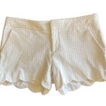 Club Monaco White Eyelet Scalloped Edge Low Rise Summer Shorts 2 Photo 0