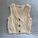 Free People Denson Womens Cable Vest in Cream Photo 2