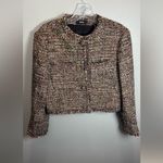 Theory  Women’s Tweed Cropped Multi-Color Blazer Jacket Size 4‎ Photo 1