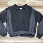On The Road  Grey Pullover Cropped Distressed Jacket Women’s Medium Photo 0