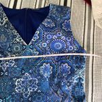 Elie Tahari Emory Dress Size 10 Blue White Bora Bora Multi Sheath Elegant Mature Photo 7