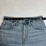 Madewell High Rise Mid Length Denim Shorts Woodvale Wash Size 23 Raw Hem Photo 8