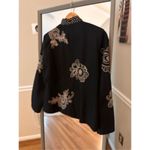 Susan Bristol ‎ Silk Open Front Embroidery Jacket Size Medium Photo 2