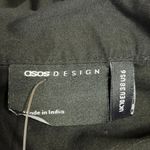 ASOS Black Twill Collared Button Short Sleeve Midi A-Line Shirt Dress Size 6 Photo 6