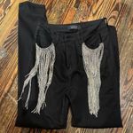 Akira COPY -  Size 5 black Rhinestone fringe jeans Photo 5