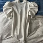 Boutique White Puff Sleeve Bodysuit Photo 0