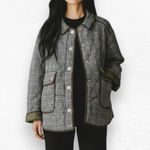 ZARA Olive Plaid Quilted Equestrian Riding Jacket with Snap Pockets Size Small Photo 2