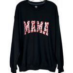 Athletic Works Mama Black Oversized Graphic Print Crewneck Sweatshirt Mother Mom Large NWT Photo 0