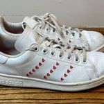 Adidas  White Sneakers with Red Heart Accents Photo 0