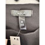 AQUA  Sleeveless Knit Top Mock Neck Fitted Black Tank Top Size M Photo 3