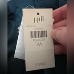 J.Jill Blazer Jacket Top Lantern Sleeve Peacock Blue Pleated Back NWT Medium Photo 3