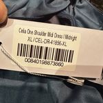 Baltic Born NEW  Celia One Shoulder Midi Dress Midnight Size XL Bridal Satin Photo 5