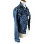 Pilcro Stretch Fitted Vintage Wash Denim Jacket Boho Western Style Small Blue Photo 1
