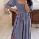 indigo. Maxi Dress with Slit and Open Back Photo 0