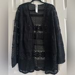 Forever 21 Black Crochet Swim Cover-Up Kimono  size small Photo 1