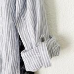 Free People  Party in the back Sheer Pinstripe Button Down Top size XS Photo 5