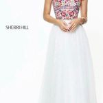 Sherri Hill NEW  Embroidered Floral 50343 Strapless Tulle Prom Dress Size 12 Photo 0