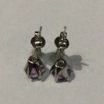 Palm Beach Forever Fashionable Jewelry Faux Amethyst Necklace and Earring Set Silver Photo 9