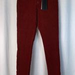 Dear John Gisele High Waisted Skinny Burgundy Velvet Velour Pants size 28 π Photo 2