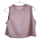 Klassy Network Brami Built In Bra Cropped Tank Top Crew Neck Padded Pink Medium Photo 1