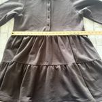 Natural Life  Sylvan Sweatshirt Dress Charcoal Tiered Button Down Long Sleeve L Photo 8