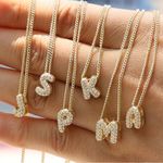 Balloon Zircon Letter H Initial Necklace Gold Photo 3