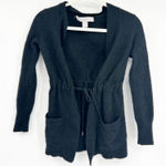 Sophia Milano Womens Y2K 100% Cashmere Black Drawstring Waist Cardigan Sweater S Photo 0