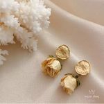 Handmade Real Dried yellow Rose Flower Earrings – Unique & Delicate Design new Photo 3