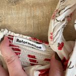 Reformation Jess Jubilee Dress Size 6 White Red Floral Puff Sleeve Mini Photo 2