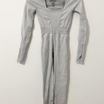Free People Good Karma Long Sleeve Onesie Jumpsuit Grey XS/S Gray Photo 1