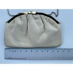 Vintage Off White Genuine Leather Crossbody Shoulder Bag Chain Strap Envelope Cl Photo 5