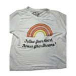 Chaser  Pastel Rainbow Follow Your Heart Pursue Your Dreams Women's Tee Size M Photo 4