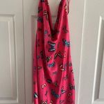 Steve Madden Y2K Medium Hot Pink Satin Butterfly Slip Dress Photo 0