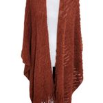 Stein Mart Rust Fringe Wrap Shawl NWT One Size Rust Knit Wrap Brown Photo 0