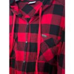 Columbia  Red And Black Plaid Hooded Flannel Top Woman’s Size 2X Flaws Photo 6
