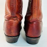 Tony Lama Vintage  Embroidered Leather Cowboy Boots Reddish-Brown size 6.5 Photo 4