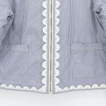 Tory Burch NWT Petra Reversible Skinny Candy Stripe Blue Quilted Jacket XL Photo 5