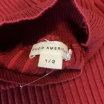 Good American  Angle Rib Mock Halter Midi Dress Team Cardinal Red NWT Photo 7