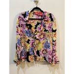 Oscar de la Renta Vintage Woman Blouse Shirt Size 16W 100% Silk Floral Romantic Photo 1