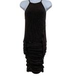 Free People FP One XS Katya Thermal Bodycon Mini Dress Brown Textured Ruched Photo 1