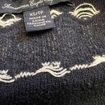 American Eagle  sweater blue white crocheted stripes size SP/TP Photo 5