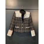 Alice + Olivia  Jaydn Combination two tone Tweed Jacket Black ecru blazer 0 NWT Photo 1
